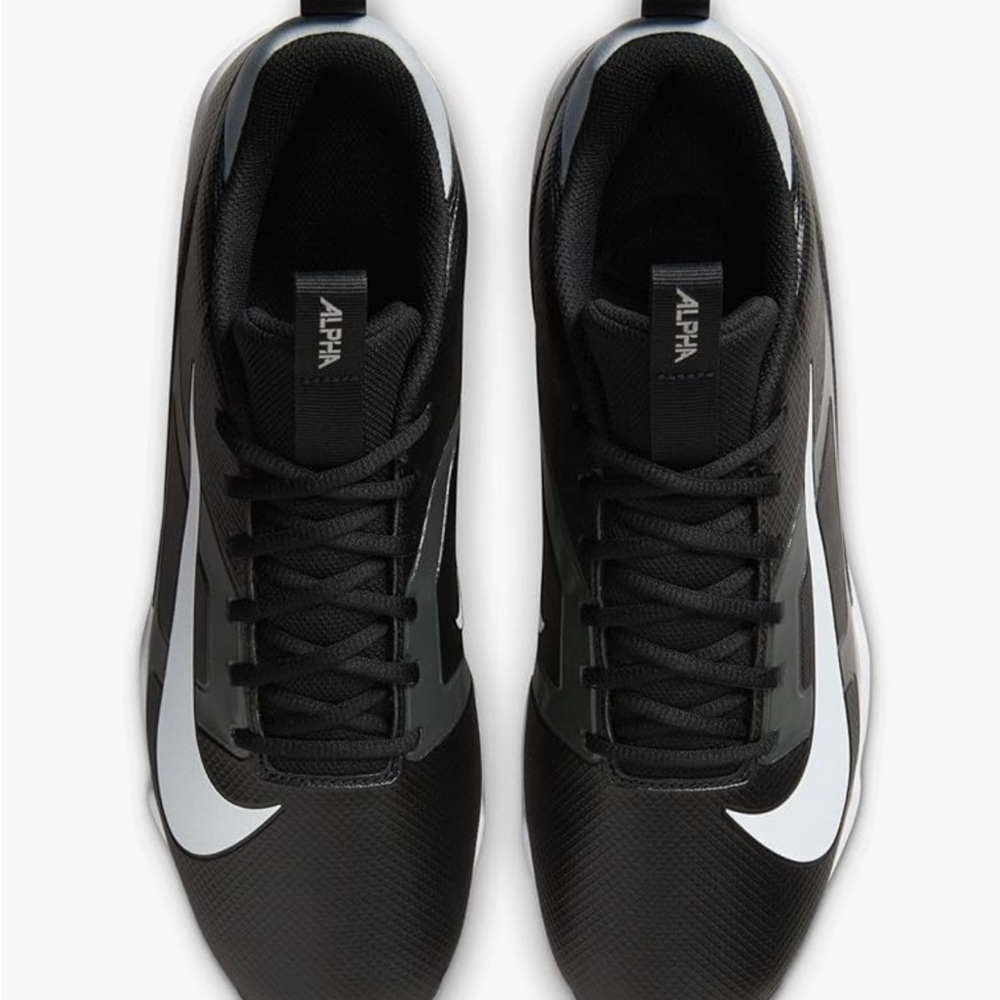 New Nike Men’s Alpha Menace 4 Shark Football Cleats Black White Size 11.5 - Picture 5 of 11